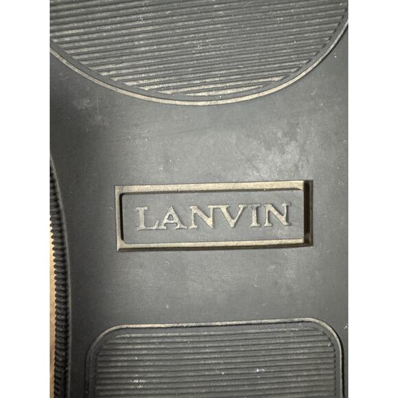 Lanvin Shoes Mens Size 10 Black Cracked Leather Low Top Lace Up Made Portugal main image 3